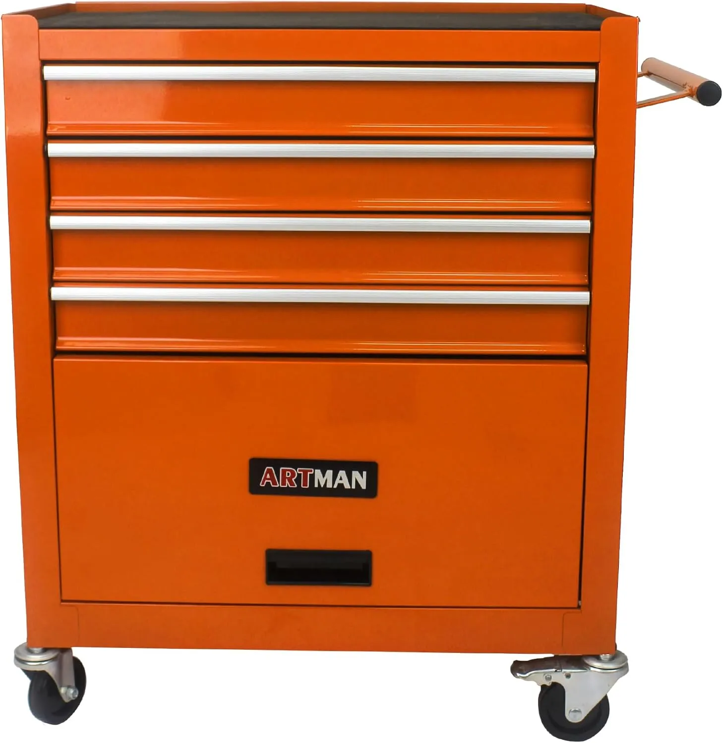 4 Drawers Tool Cart on Wheels, Rolling Tool Box Tool Storage, Drawers Rolling Tool Box Organizer Tool Case for Garage, Warehouse, Workshop, Repair Shop(4 Drawers-Orange)