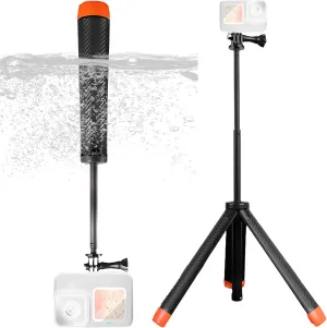 4 in 1 Floating Selfie Stick for GoPro Hero 13, 12, 11, 10, 9, 8, 7, 6, 5, 4, 3, 3 、DJI OSMO、Insta360, Floating Hand Grip Tripod Stand Waterproof Extendable Monopod