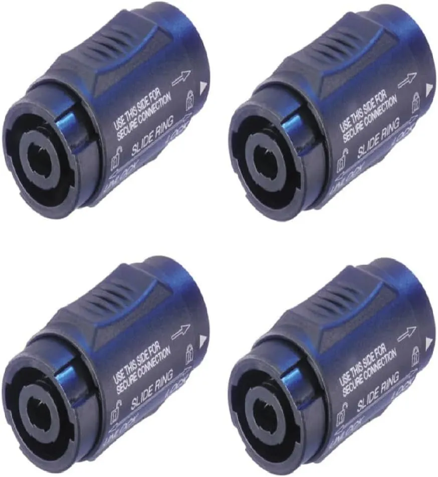 (4 Pack) Neutrik NL4MMX Speakon Locking 2 and 4 Pole Coupler Female to Female
