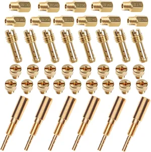 42Pcs Carburetor Jet Kit, carburetor jets for mikuni carburetor & Pilot Slow Jet N100.604 & VM28/486 VM4/042 & VM22/210 Set