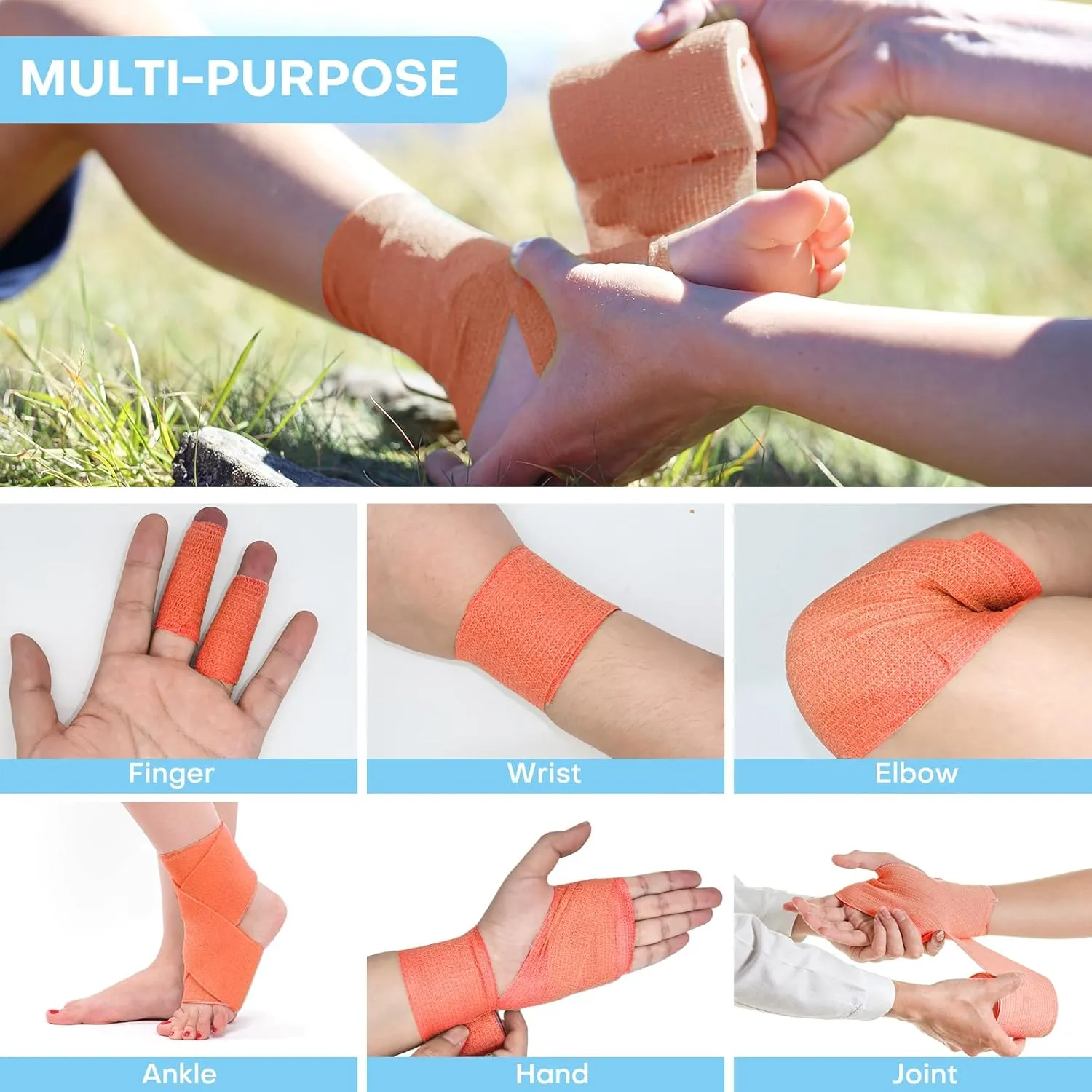 48 Pack 2” x 5 Yards Self Adhesive Bandage Wrap, Elastic Breathable Cohesive Bandage Wrap Athletic Stretch Medical Tape for First Aid Wrist Ankle Sports Vet Wrap (Multi-Color)