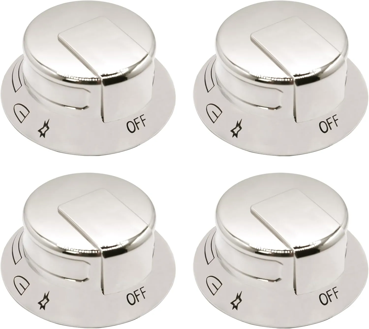 4Pack 318569904 Cooktop Burner Control Knob Compatible with Frigidaire Electrolux Replaces 3514026 AP5809436 PS9495257 EAP9495257