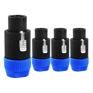 4pcs 8 Pole Speakon Connector - Pack of 4 Pro Audio Jack Amplifier NL8 Speak-On Quick Lock Adapter - Compatible with Neutrik Speak-On NL8FC, NL8FX, NL8MP, NL8MPR for Loudspeaker Connectors