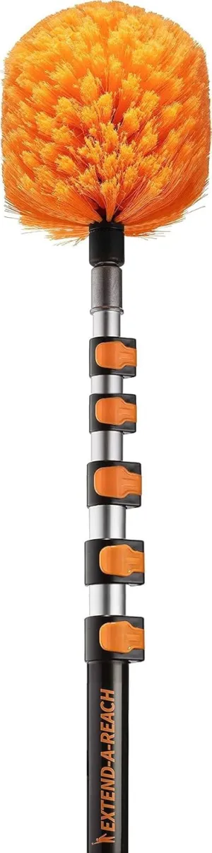 5-25 ft Cobweb Duster with Extension Pole // 30  Foot High Reach Spider Web Cleaner Cobweb Brush for Outdoor & Indoor Web Cleaning // Lightweight & Sturdy Telescopic Pole // The Ultimate Dusting Kit