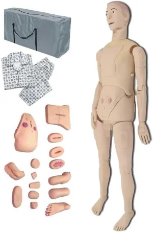 5.4ft Life Size Patient Care Manikin, First Aid Trauma Training Simulator with Simulation Visceral and Storage Bag and Trauma Assessment and Care Module