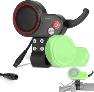 6 Pin Scooter Dashboard Electric Display Panel Kit Fit for KUGOO M4, Thumb Throttle with Display, 48V TF-100 Electric Scooter Screen, with a Waterproof Silicone Cover