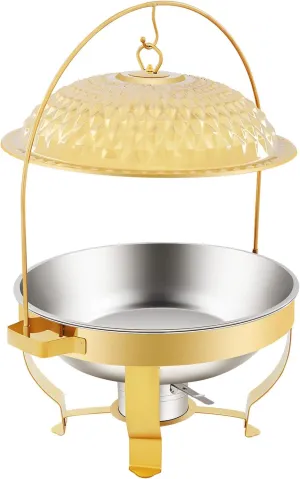 6.3QT Stainless Steel Stove Diamond Hanging Lid Stove W/Binaural Carrying Hands