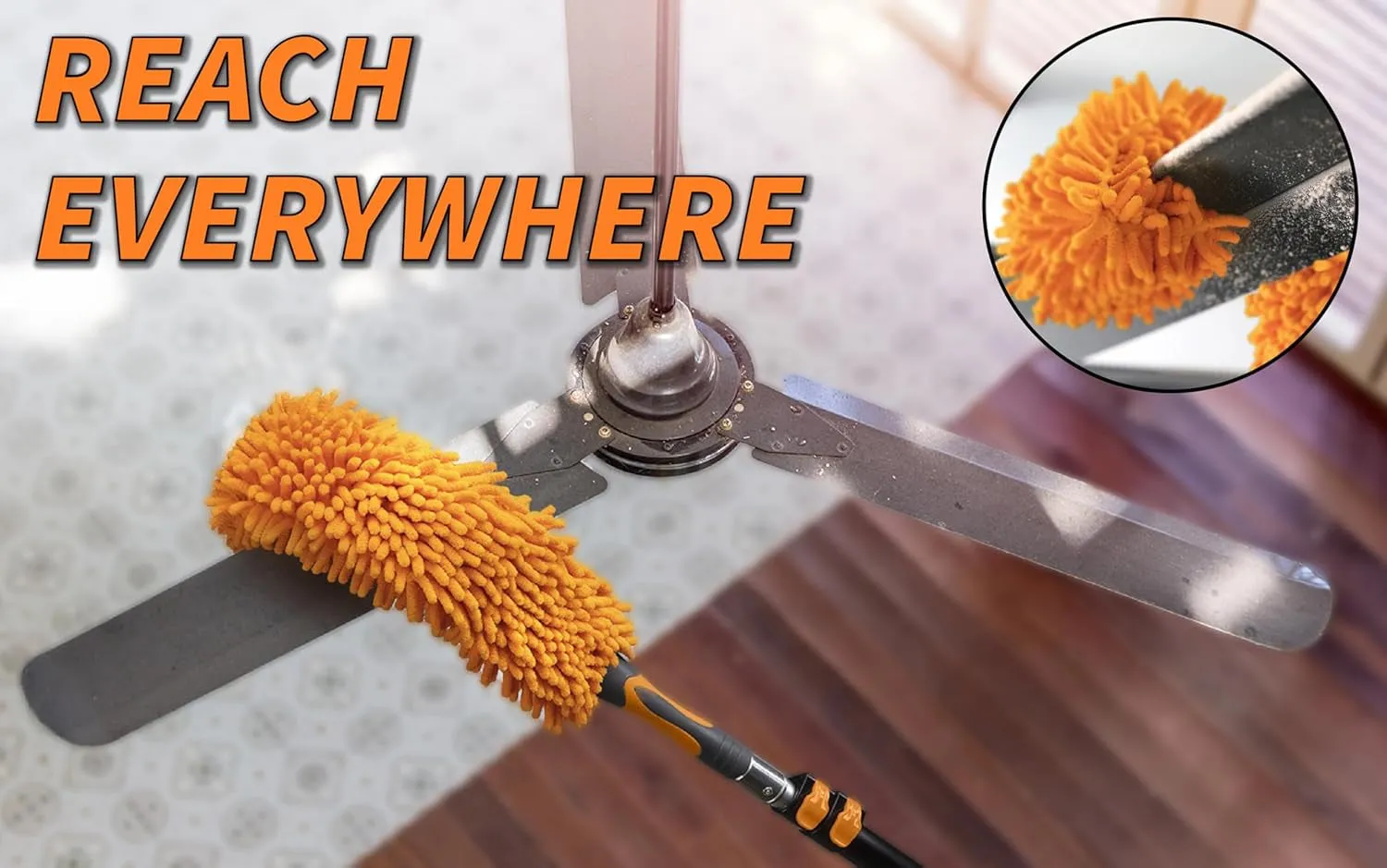 7-30 Ft Long Telescopic Extension Pole // Multi-Purpose Extendable Pole with Universal Twist-On Metal Tip // Lightweight and Sturdy // Best Telescoping Pole for Painting, Dusting and Window Cleaning