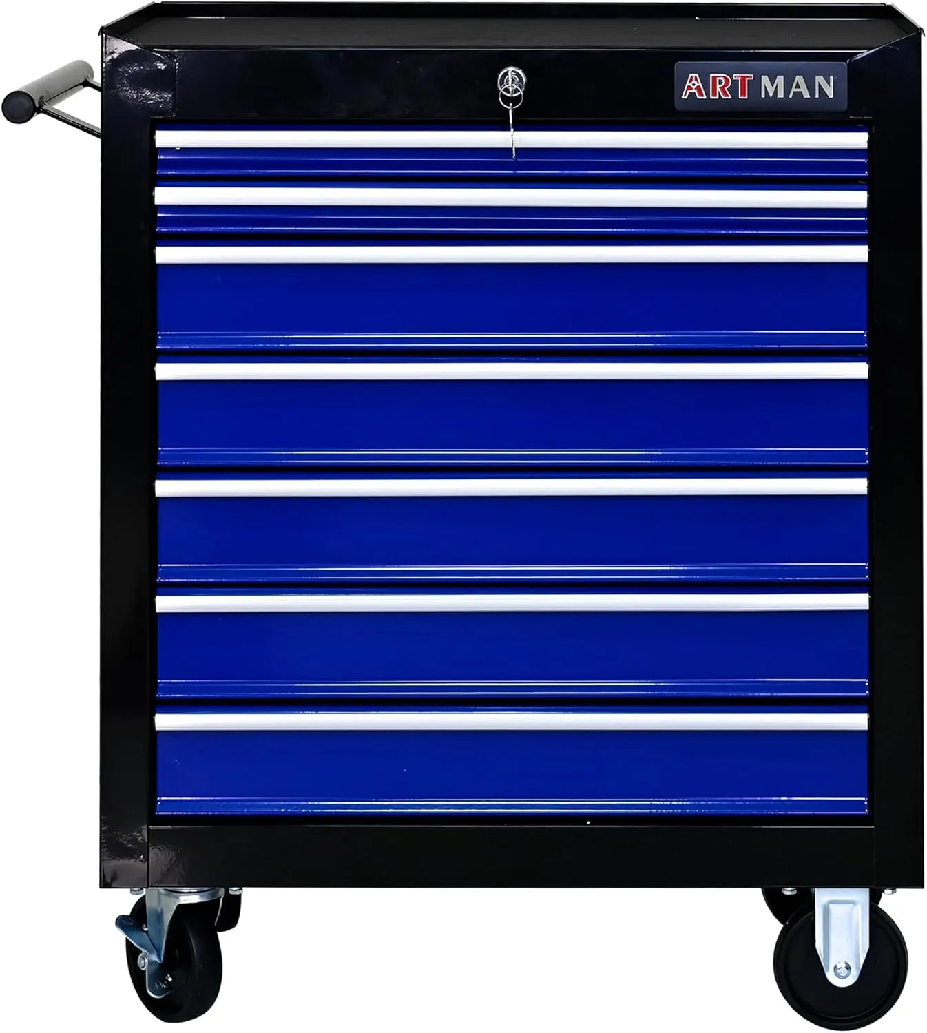 7 Drawers Tool Cart on Wheels,Multifunctional Rolling Tool Chest Tool Storage,Drawers Rolling Tool Trolley Organizer Tool Case for Garage, Warehouse, Workshop, Repair Shop (Black Blue)