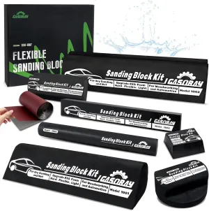 7 PC Sanding Block Kit, Auto Body Sanding Block kit, Sanding Blocks Auto Body, Flexible EVA Foam Wet or Dry Auto Body Hand Automotive Sanding Blocks,Kit for Automotive Car Wood Bodywork