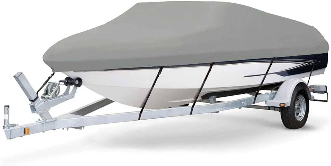 7.6 oz Solution Dyed Polyester Grey, Styled to FIT Boat Cover Compatible for Chris Craft 215 SEA Hawk I/O 1990
