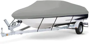 7.6 oz Solution Dyed Polyester Grey, Styled to FIT Boat Cover Compatible for Grey Water-REINELL Hawk I/O 1993-1994