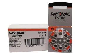 80 Rayovac Extra Mercury Free Hearing Aid Batteries Size 13 (80 BATTERIES)