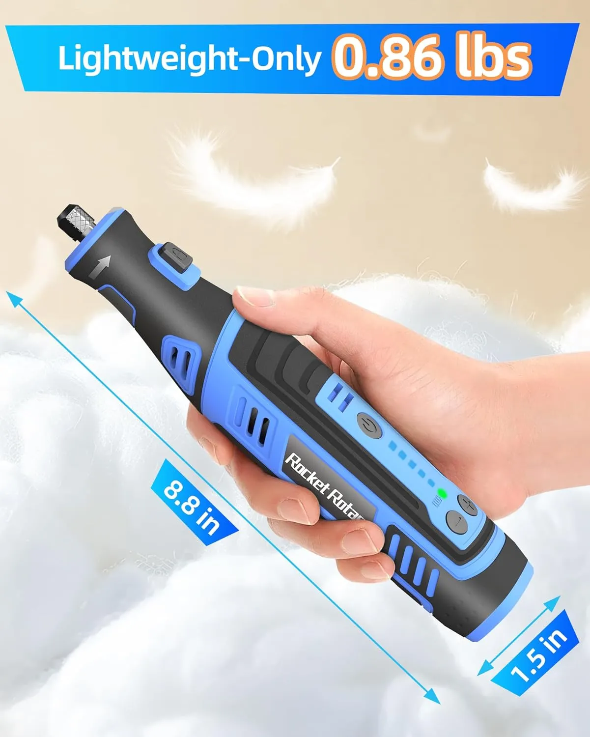 8V Cordless Rotary Tool Kit with 135pcs Accessories, 2.8Ah Battery Rechargeable Engraving Pen with LED Light, 5-Speed 30000RPM Power Rotary Tools for Drilling Grinding Sanding Polishing Cutting