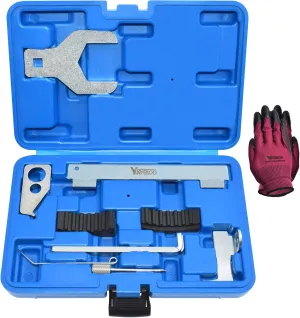 9PCS Engine Camshaft Alignment Locking Timing Tool Kit with Water Pump Wrench, Compatible with Chevrolet Cruze Aveo Orlando Vauxhall Opel Astra Mervia Vectra Zafira Alfa Romeo Fiat 16V 1.4 1.6 1.8