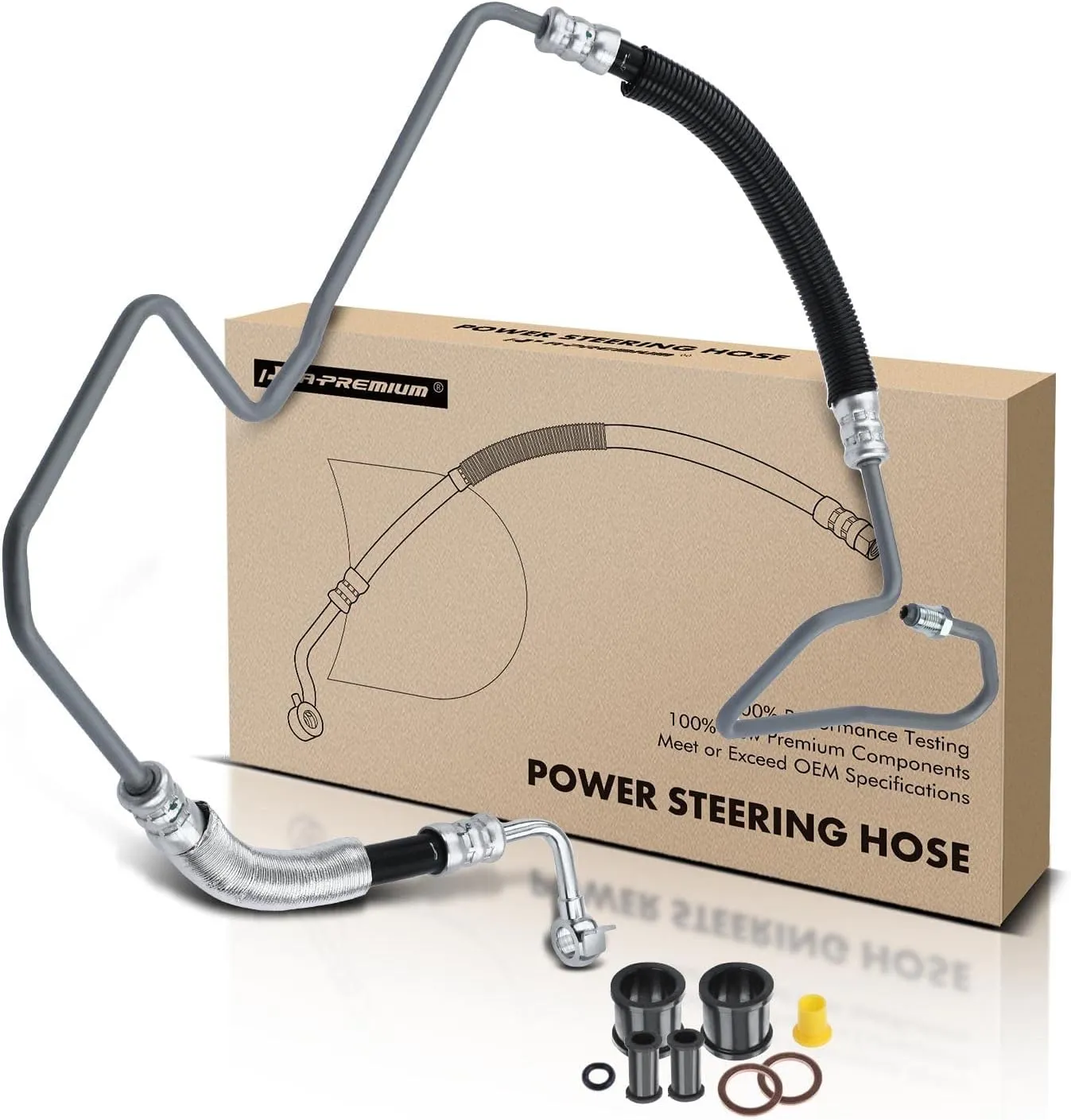 A-Premium Power Steering Pressure Hose Line Assembly Compatible with Lexus RX300 1999 2000 2001 2002 2003, 3.0L Gas, with Bushing & Washer & O-ring, Pump to Rack/Gear