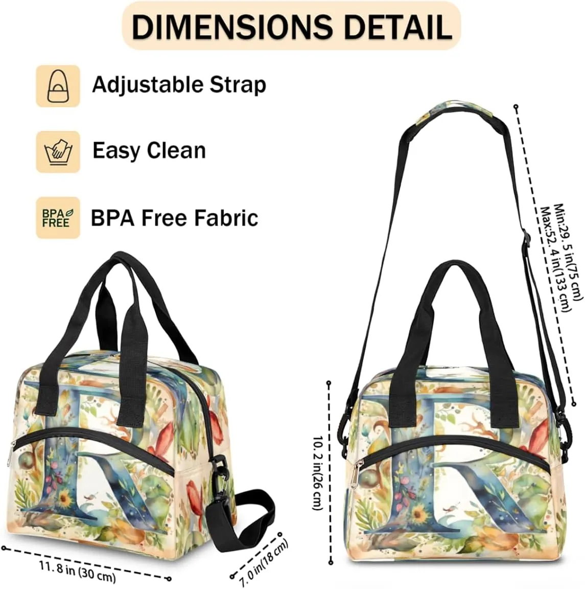Abstraction Design Theme Insulated Lunch Bag Women Reusable Lunch Tote for Adult Men Adjustable Shoulder Strap Cooler Durable Lunch Box for Picnic Office Work Travel