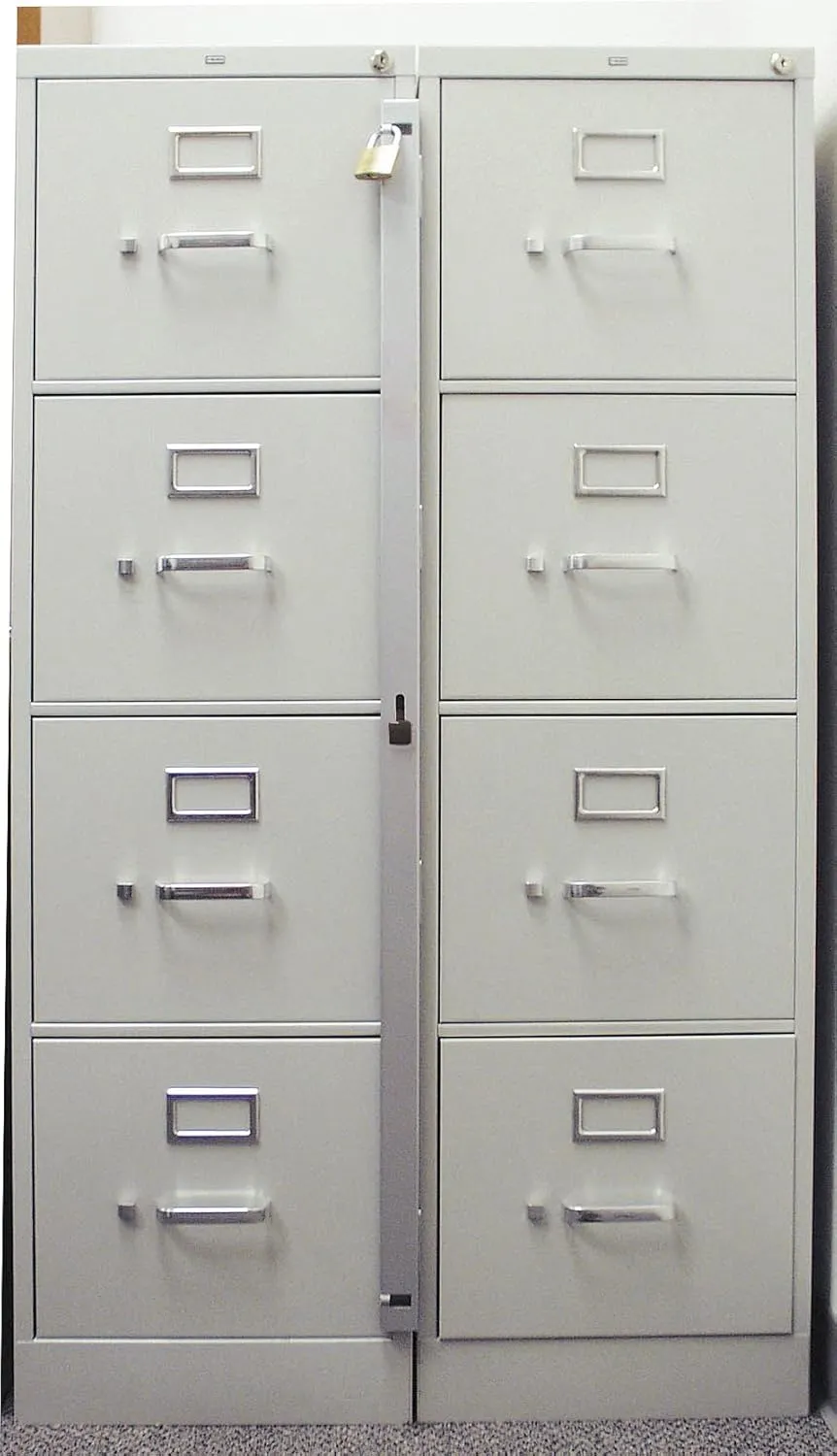 ABUS 07040 Chrome File Bar, 4 Drawer, Grey