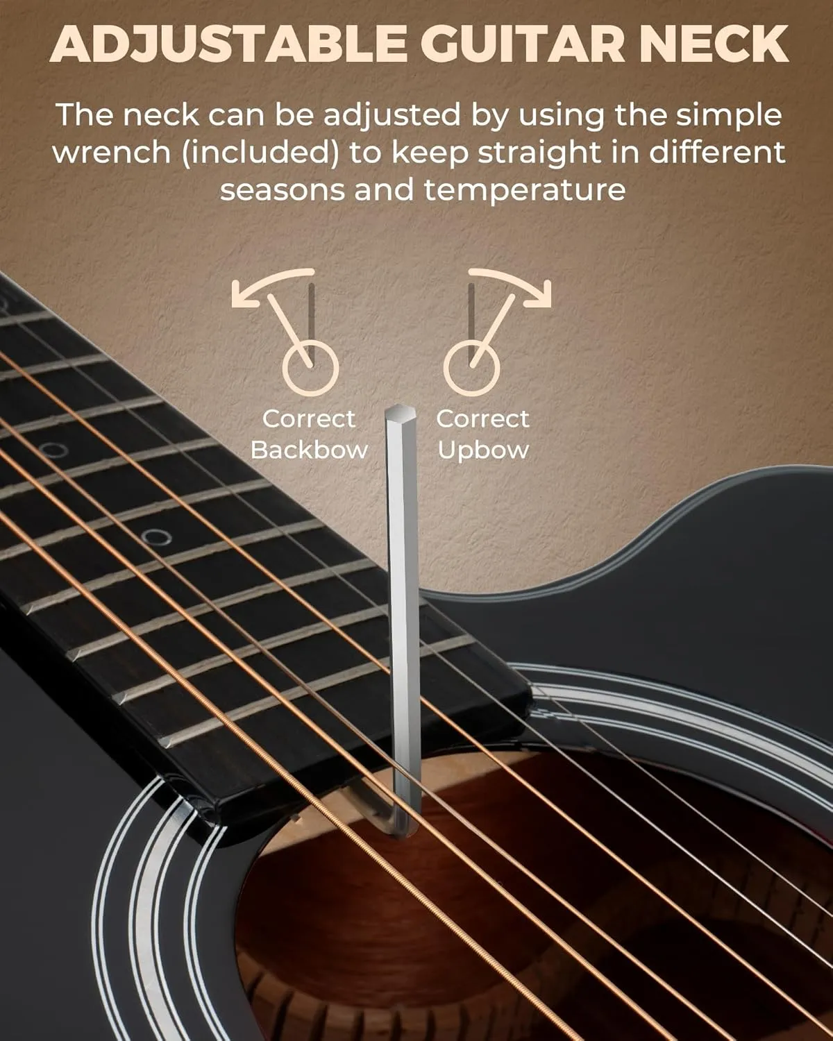 Acoustic Electric Guitar Kit, 41 Inch Full Size 6 String Cutaway Acoustic Guitar for Beginner Adults, Guitarra Electroacústica with Steel String, Built-in EQ, Gig Bag, Capo, Strap, Picks