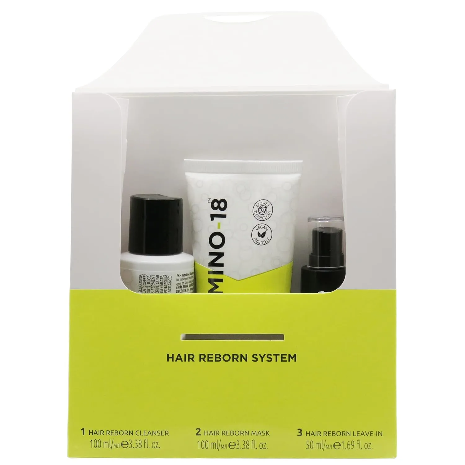 ADDMINO-18 Magic Hair Reborn Kit - Hair Shampoo 100ml, Mask 100ml & Leave in Conditioner 50ml 3pc Travel Set