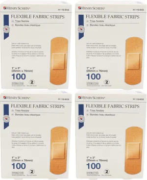 Adhesive Fabric Bandage Strips, 1" x 3", Sterile, Box of 400