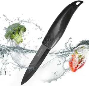Advanced Ceramic Knife Diving Tool Knife Serrated Ceramic Knife Rust Resistant Cutting Fish Net Sailboat Cloth Fishing Boat Rope Fruit Knife with Sleeve Sharp Wear-Resistant and Not Easily Corroded
