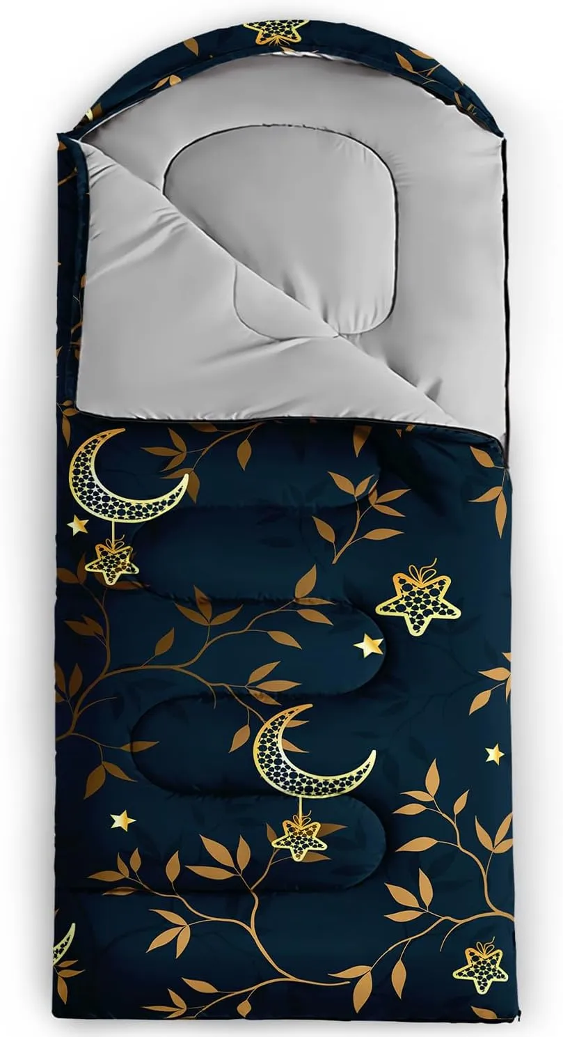 AILONEN Blue Butterfly Sleeping Bags,Lightweight & Waterproof,3 Season Warm & Cool Weather,Fairy Forest Flower Sleeping Bags for Kids,Girls,Adults,Travelling,Outdoors