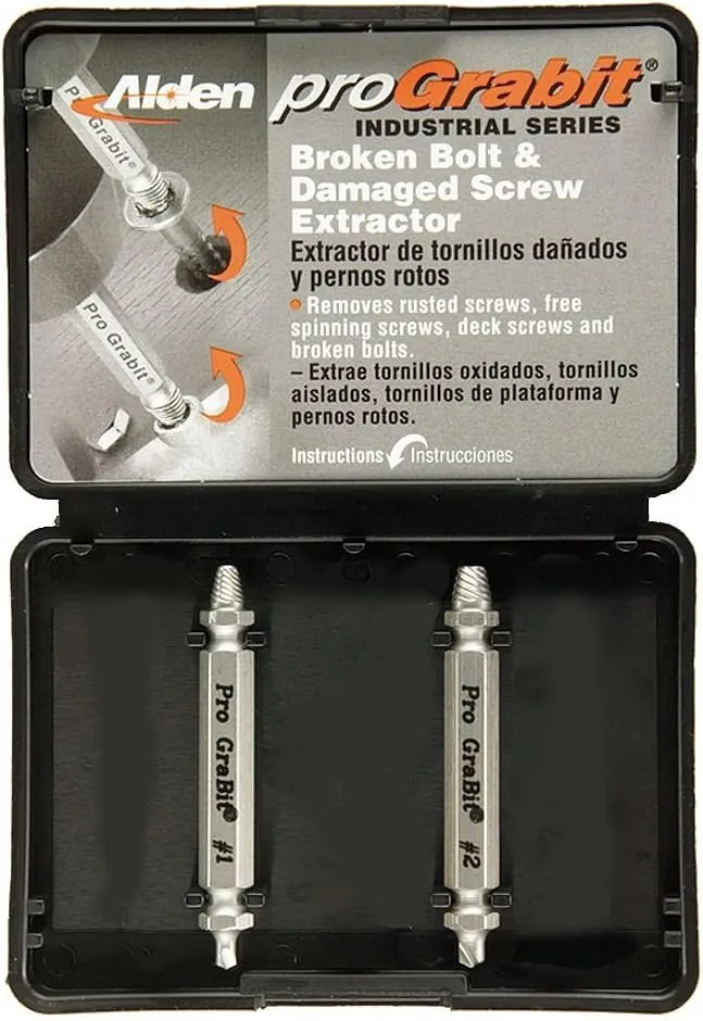 Alden 8420P Pro Grabit Broken Bolt and Damaged Screw Extractor 2 Piece Kit