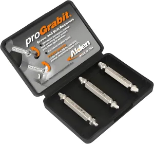 Alden 8430P Pro Grabit Broken Bolt and Damaged Screw Extractor 3 Piece Kit