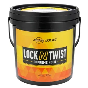 AllDay Locks Lock N Twist | Locking Gel, Re-Twist Locks, Supreme Hold | Smooths & Tames Frizz, Flake Free, Soft Finish | 64 Oz