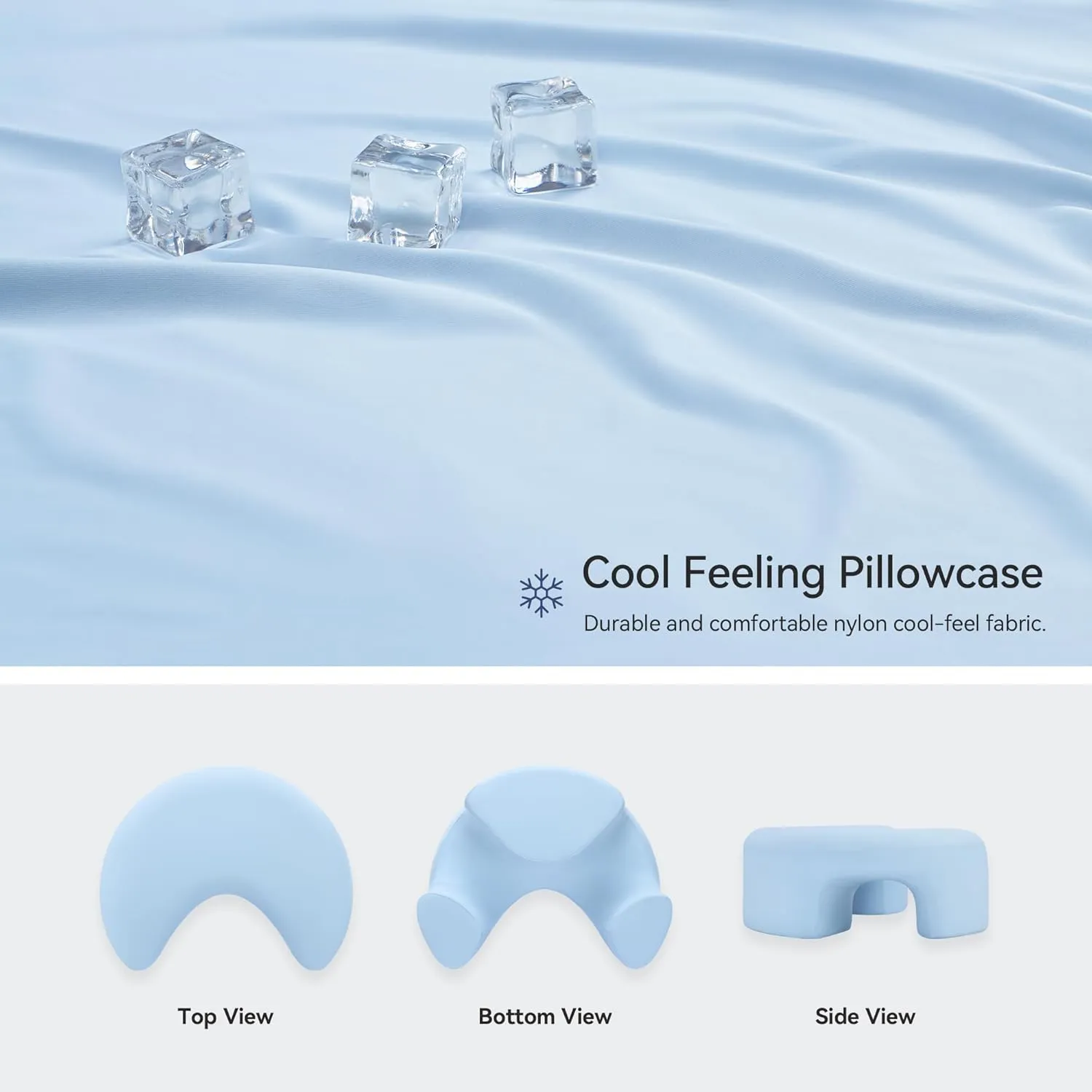 AM AEROMAX Side Sleeping Pillow with Arm Holes - Ergonomic Memory Foam Pillow for Cervical, Neck, Shoulder & Rotator Cuff Pain Relief - Ideal for Side Sleepers.(Blue)