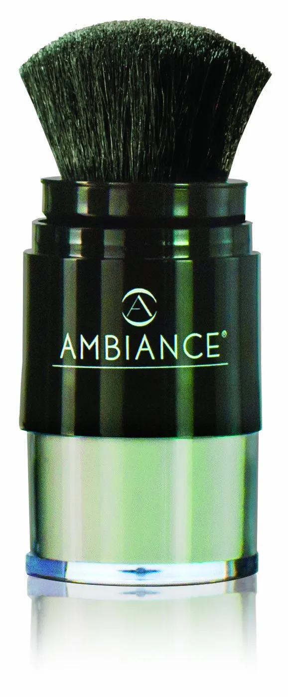 Ambiance Natural Dry Shampoo Powder & Brush - No Tint - Non Aerosol Travel Size Shampoo - Non Toxic, Benzene Free - Volumizing, Refreshes Oily Hair & Covers Roots Between Colorings