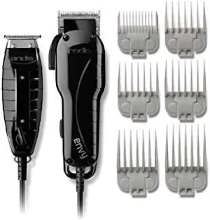 Andis Professional Stylist Clipper and Trimmer Combo Kit, High Speed Whisper Quiet Magnetic Motors with Ergonomic Design, Bonus Free Cube Hard Travel Case Included