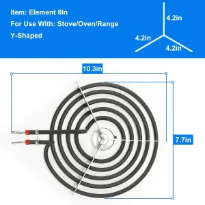 APPLIANCEMATES WB30T10074 Electric Range Burner 8" for GE Hotpoint Stove Oven Coil Surface Heating Element Replace CH30T10074 S30T10074 PS243922 AP3186376