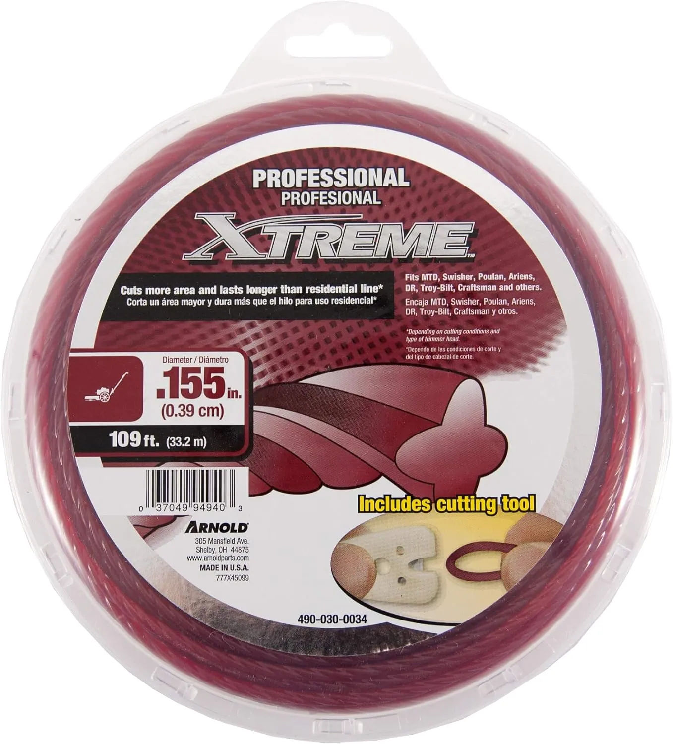 Arnold .155-Inch x 109-Foot Xtreme Professional Grade Trimmer Line