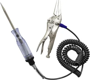 Astro Tools 7762 Circuit Tester Light w/Locking Pliers Ground That Won't Rip Off
