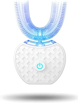 Automatic Toothbrush U Shaped Toothbrush for Adults 360° - Ultrasonic U-Automatic Toothbrushes for Teeth Whitening - Wireless Charging & LED Light - Waterproof IPX7 Certified