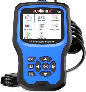 AUTOPHIX 7610P  OBD2 Scanner Fit for VW Volkswagen Audi Skoda Seat, Full System Diagnostic Tool, All Reset Service, Full OBD2 Code Reader with Battery Registration Oil Reset