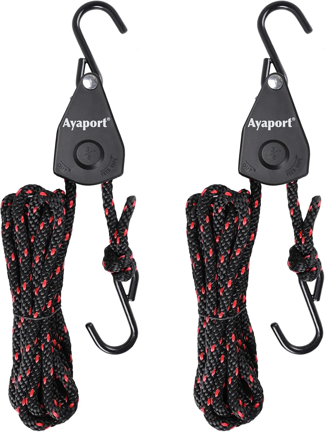 Ayaport Kayak Rope Tie Down Ratchet Straps Bow and Stern Ratcheting Tie Downs Rope Hanger Kayak and Canoe Accessories
