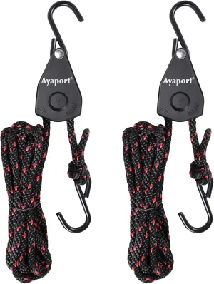 Ayaport Kayak Rope Tie Down Ratchet Straps Bow and Stern Ratcheting Tie Downs Rope Hanger Kayak and Canoe Accessories