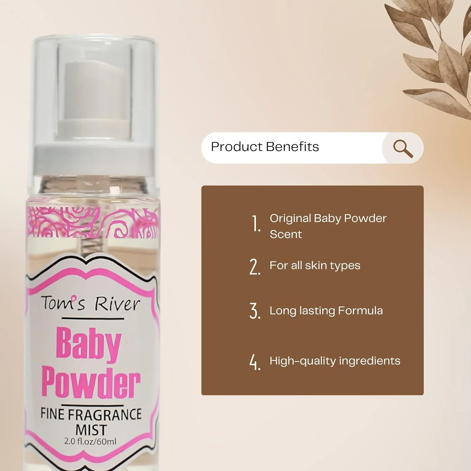 Baby Fresh Powder Fine Fragrance Mist - 2 fl oz/60ml - Pack of 2, Body Spray for Women, Gentle and Long Lasting Perfume for Men & Women, For Daily Use