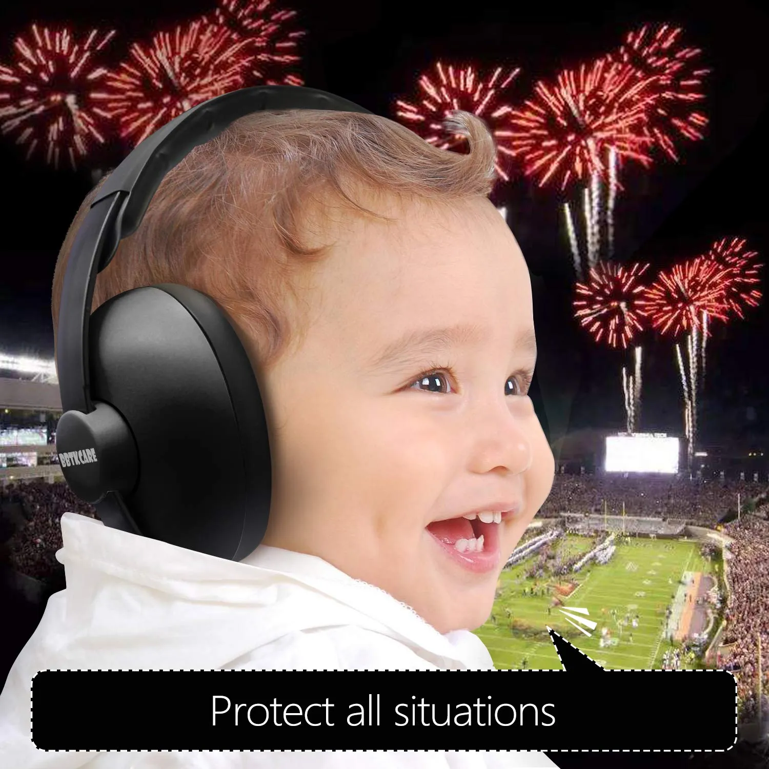 Baby Headphones Noise Cancelling Headphones for Babies for 3 Months to 3 Years (Black)