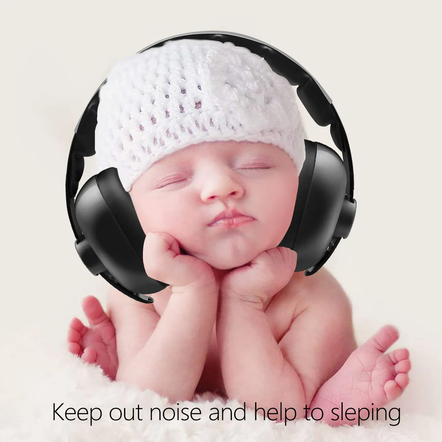 Baby Headphones Noise Cancelling Headphones for Babies for 3 Months to 3 Years (Black)