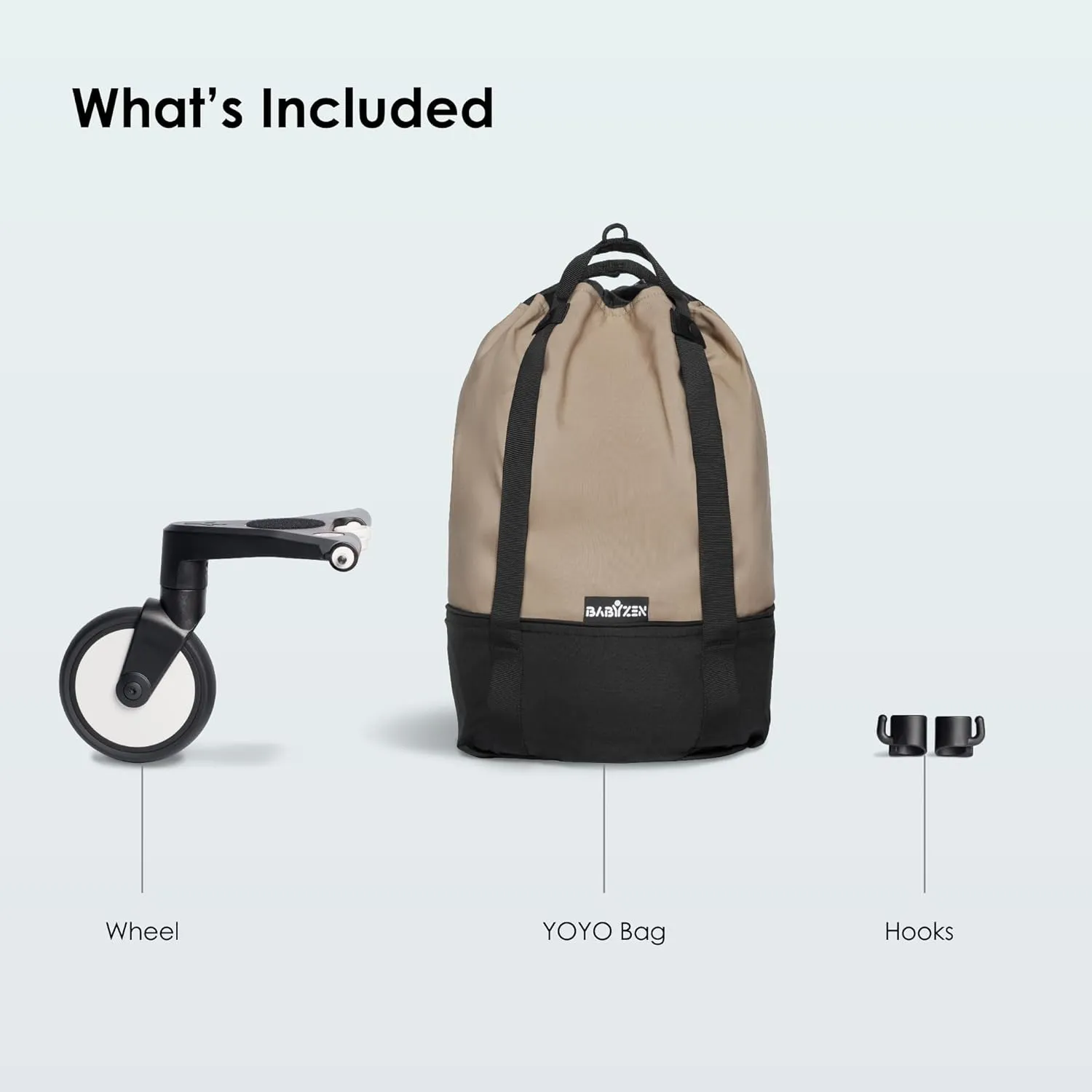 BABYZEN YOYO Bag - Provides Additional, Sturdy Storage on The YOYO2 Stroller - Includes Wheel Base & Hooks