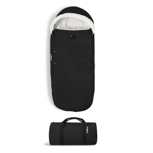 Babyzen YOYO Footmuff, Black - Sherpa Lining & Fleece Hood with Drawstring to Keep Baby Warm - Includes Carrying Bag - Machine Washable