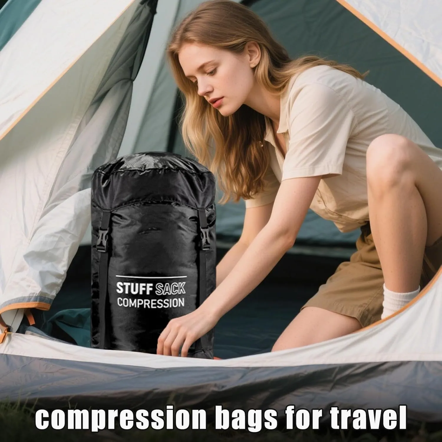 Backpacking Compression Bag,Quick-Dry Stuff Sacks for Backpacking - Lightweight Multifunctional Outdoor Gear Reusable Hiking Supplies for Adventures Travel Hiking Camping