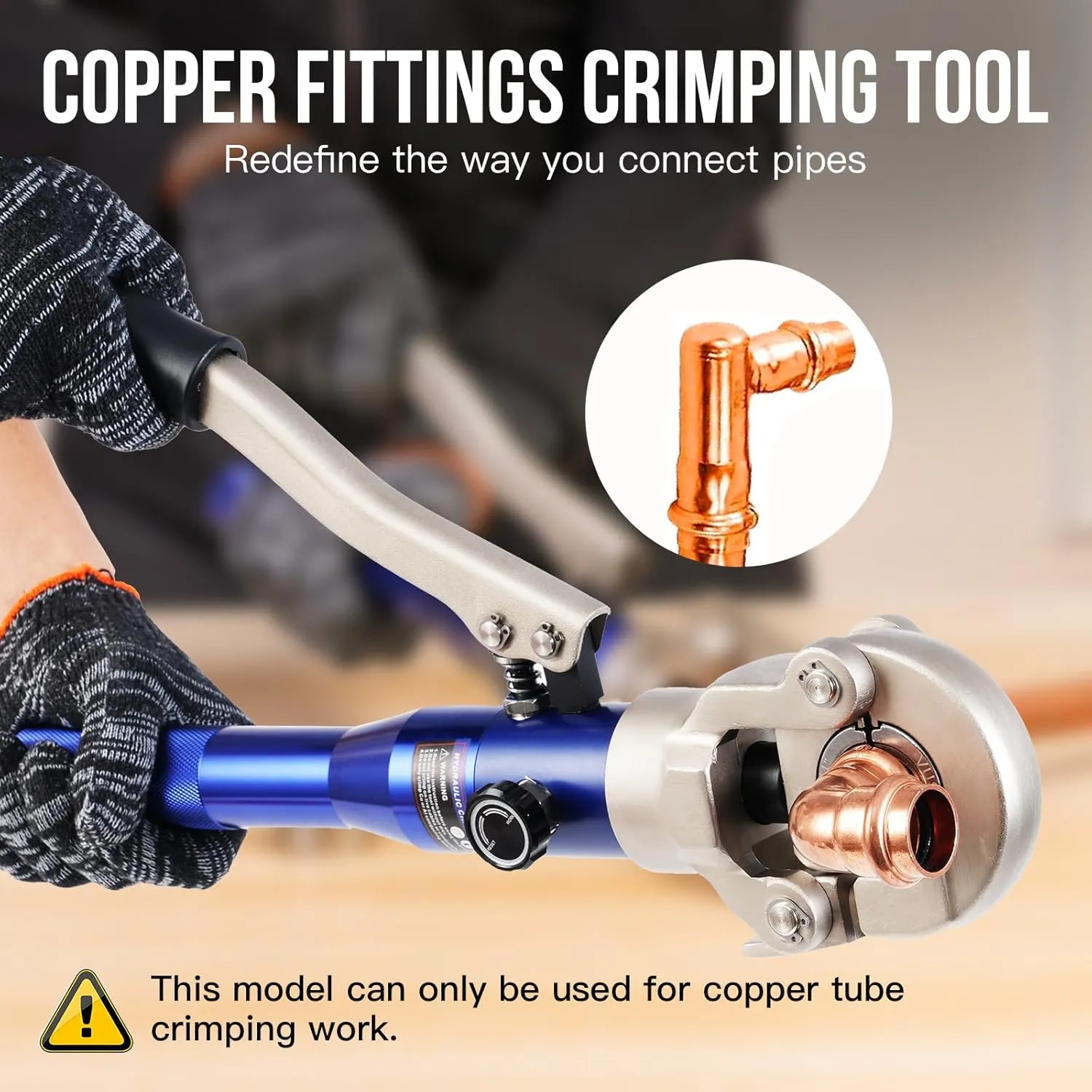 BANCHEE Hydraulic Copper Tube Fittings Crimping Tool with 1/2,3/4 and 1-inch Jaw for ProPress Copper Fitting Pipe Reparing tools (BC-1632)