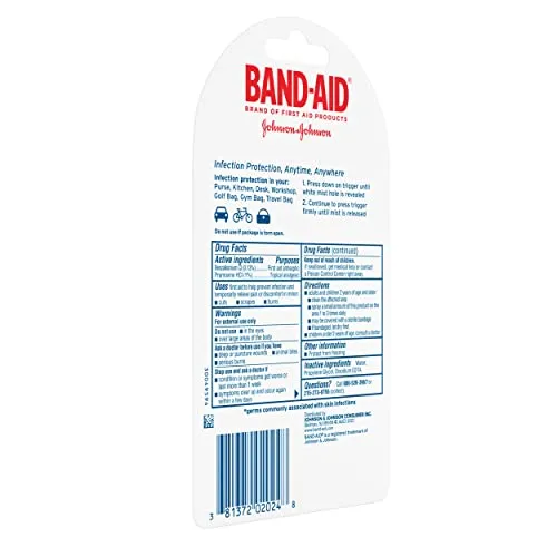 Band-Aid Brand Antiseptic Cleansing to-Go-Spray, First Aid Antiseptic Spray Relieves Pain & Kills Germs Anywhere, Benzalkonium Cl Antiseptic & Pramoxine HCl Topical Analgesic, 26 fl. oz