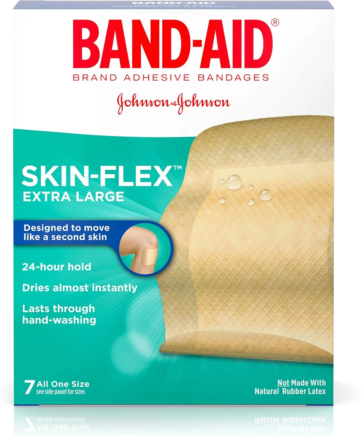 Band-Aid Brand Skin-Flex Adhesive Bandages, Extra Large, 7 Count Per Box (3 Boxes)