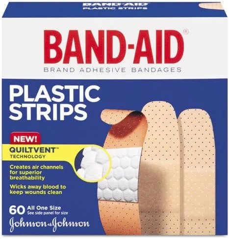 BAND-AID Plastic Adhesive Bandages, 3/4 x 3, 60/Box